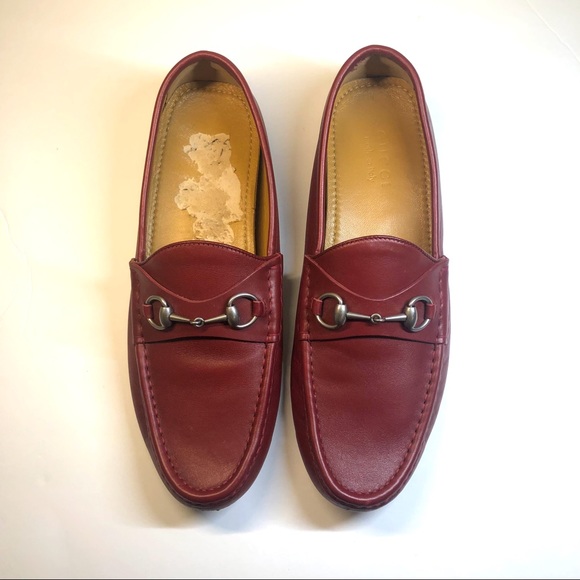 Gucci Red Leather Loafers - Picture 9 of 9